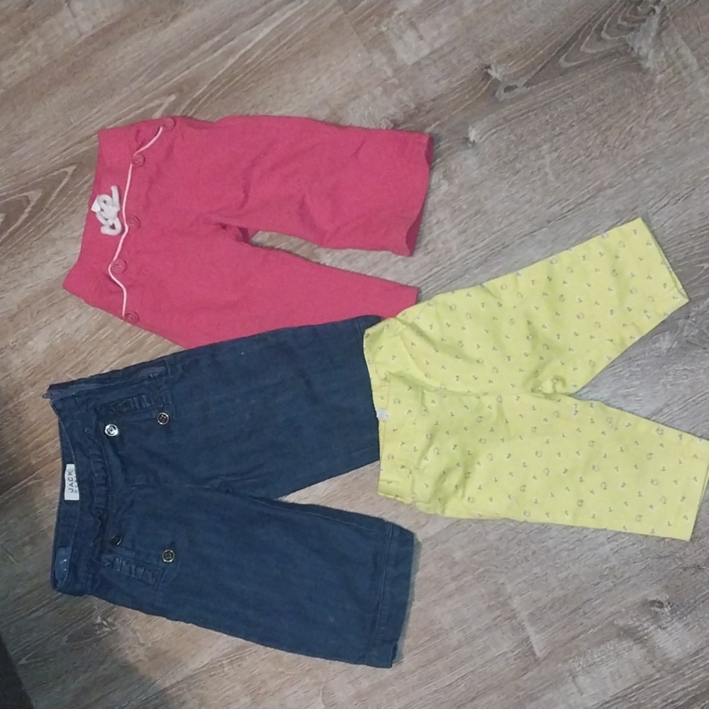 3 pair of Janie and Jake pants size 9/12 months